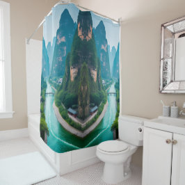 Cortina Para Box Emerald Watts & Mountain Views - Banheiro Cênico