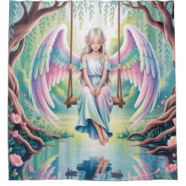 Cortina Para Box Encantando Angel Girl em um balanço