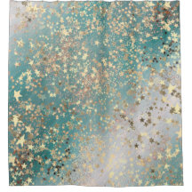 Encantando Estrelas Shimmery Douradas na Gliteria