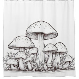 Cortina Para Box Esboço do Cogumelo