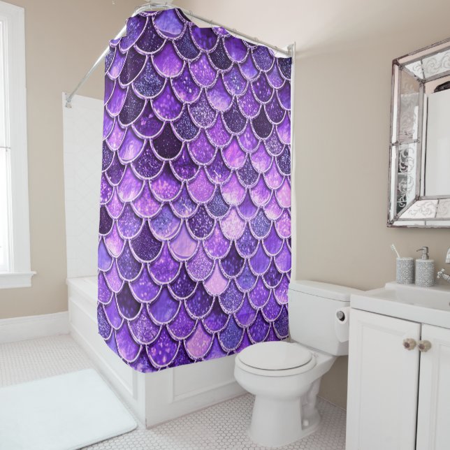 Cortina Para Box Escalas ultravioletas da sereia do brilho (In Situ)