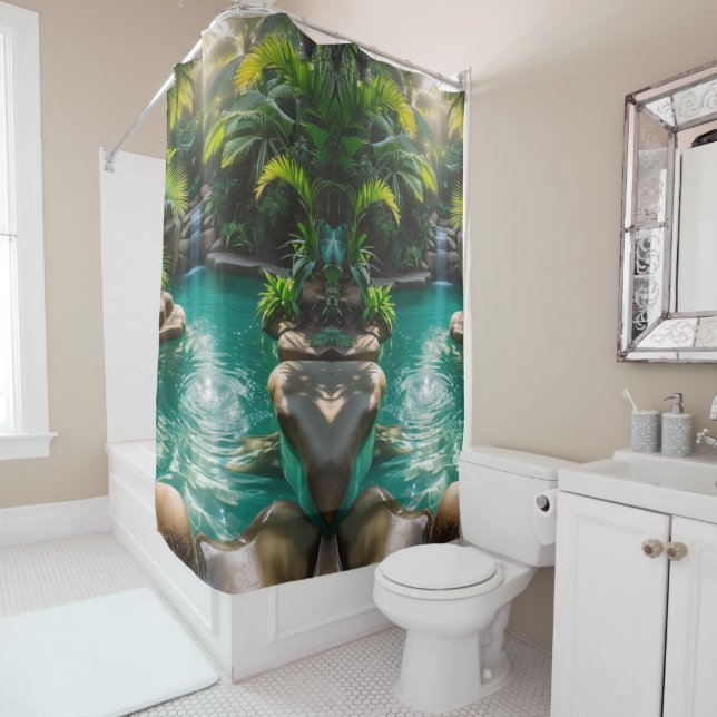 Cortina Para Box Escape Tropical de Oásis - Vibrante (In Situ)