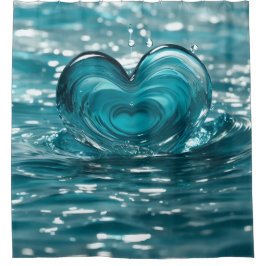 Cortina Para Box "Escória De Água Em Forma De Coração"