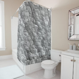 Cortina Para Box Escória de camada extrema de quadrados gravados de