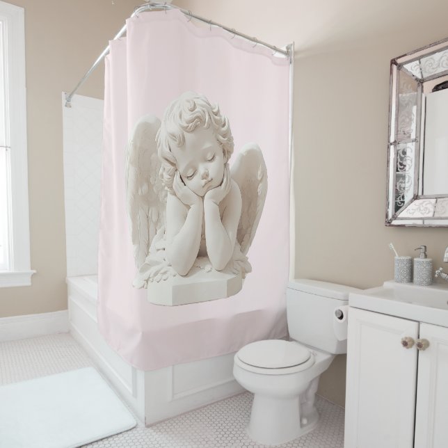 Cortina Para Box Escultura de Anjo com Dormência Personalizada (In Situ)