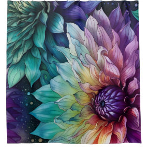 Cortina Para Box Espaço Colorido Dahlia Flor