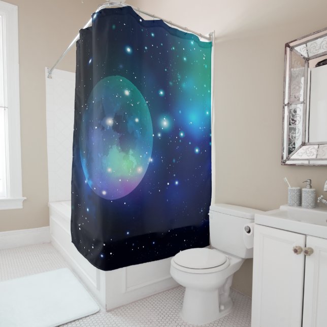 Cortina Para Box Espaço externo e estrelas (In Situ)