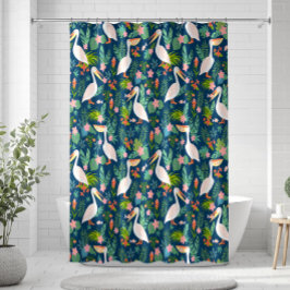 Cortina Para Box Espelicanos cúbicos, flores tropicais coloridas