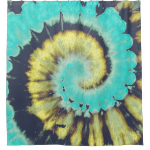 Cortina Para Box Espiral Teal: Textura Grunge Hippie.
