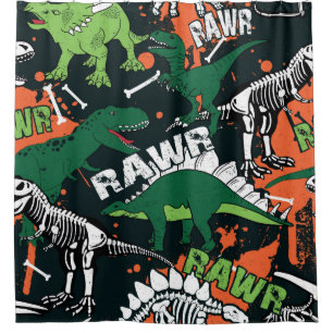 Cortina Para Box Esqueleto de dinossauro. Padrão de gradação de 