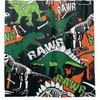 Cortina Para Box Esqueleto de dinossauro. Padrão de gradação de saf