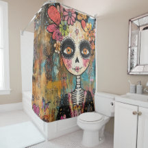 Esqueleto La Catrina com Coroa de Flores