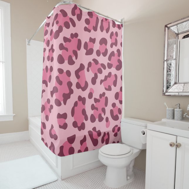 Cortina Para Box Estampa de leopardo rosa (In Situ)