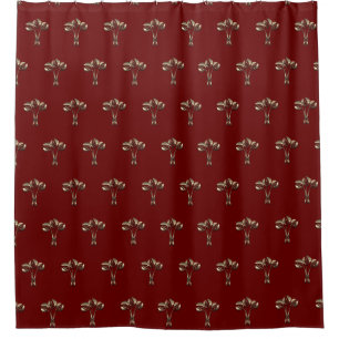 Cortina Para Box Estilo de Deco de aparência Dourada Padrão Floral
