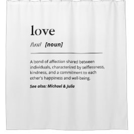 Cortina Para Box Estilo de dicionário definição de amor preto e bra