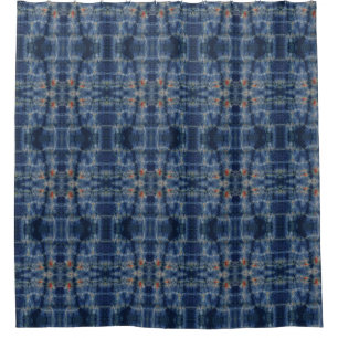Cortina Para Box Estilo de Padrão de Coluna do Céu Azul Escuro