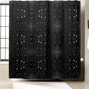 Cortina Para Box Estilo do Círculo de Espaço Negro e Branco 4