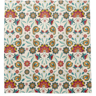 Cortina Para Box Estilo floral do indonésio de Boho do Batik