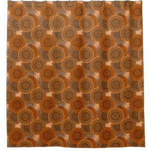 Cortina Para Box Estilo oriental amarelo alaranjado de mandala