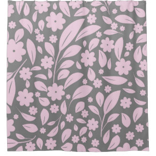 Cortina Para Box Estilos de vindima sem costura com flores rosa e f