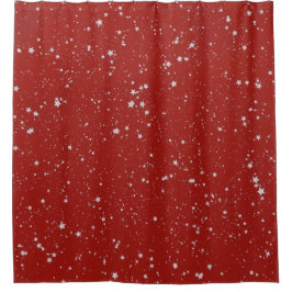 Cortina Para Box Estrelas de Brilho - Vermelho Prateado