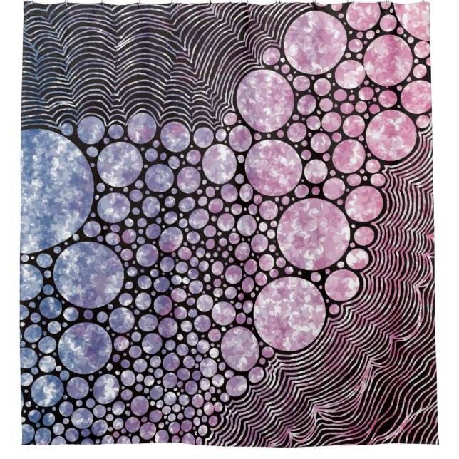 Cortina Para Box Estrelas ou círculos desenho abstrato prina canvas (Frente)