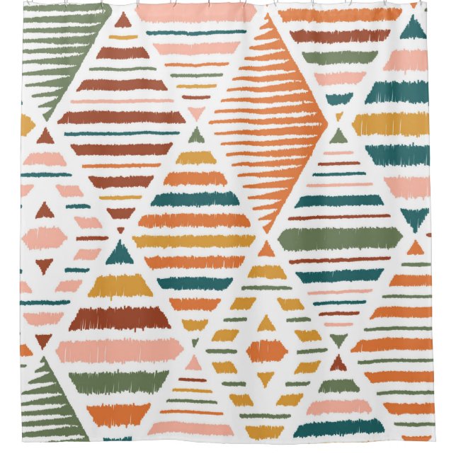 Cortina Para Box Ethnic Tribal Argyle Seamless Pattern. Traditional (Frente)