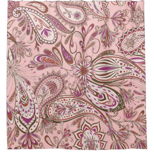Cortina Para Box Etnia Floral: Oriental Paisley Design.