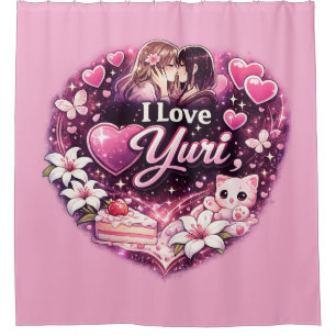 Cortina Para Box Eu Amo Yuri Estética de Anime de Amor entre Garo