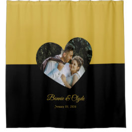 Cortina Para Box Eye-casing Heart Couple Gold and Black
