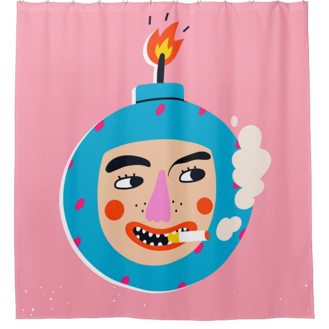 Cortina Para Box face abstrato boom (Frente)