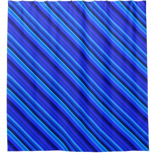 Cortina Para Box Faixa diagonal azul (Frente)