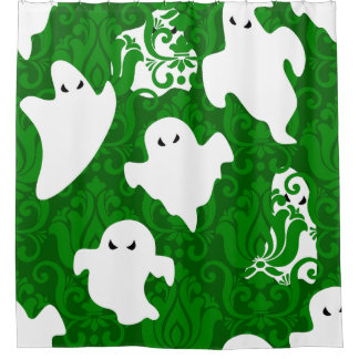 Cortina Para Box fantasma de damasco verde halloween aparição paran