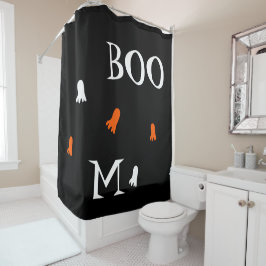 Cortina Para Box Fantasma de Halloween Fofo Laranja Preto Personali