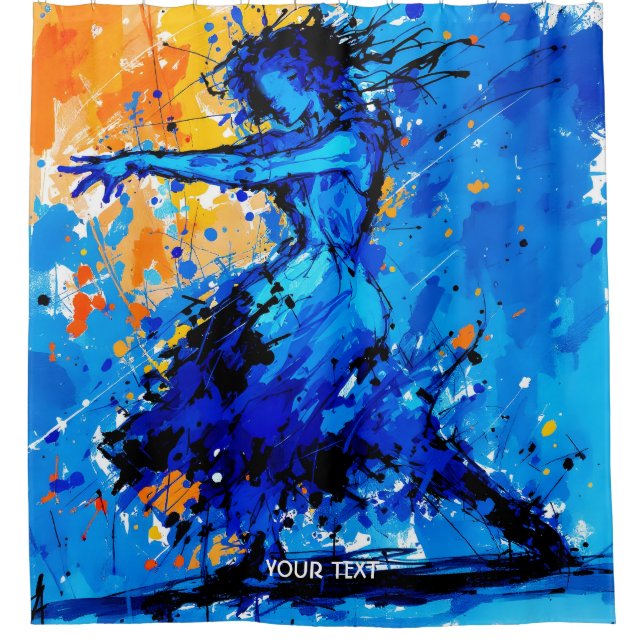 Cortina Para Box Fantasy Blue Orange Dancer (Frente)