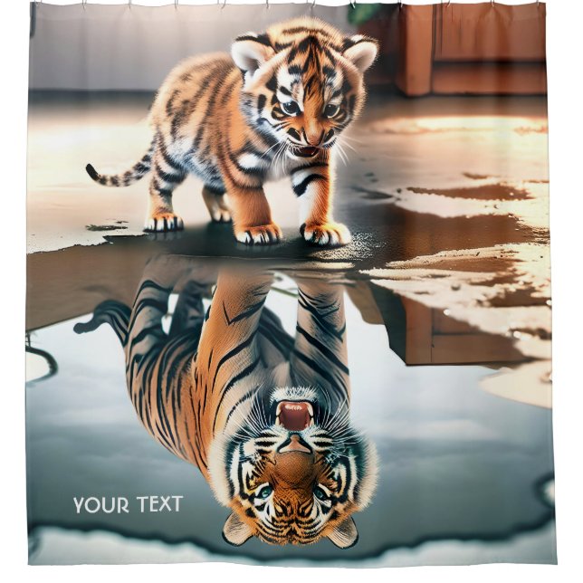 Cortina Para Box Fantasy Cute Baby Tiger Puddle (Frente)