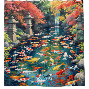 Cortina Para Box Fantasy Cute Koi Fish Pond