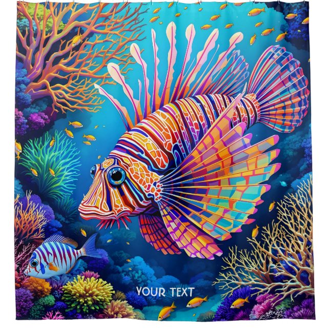 Cortina Para Box Fantasy Cute Lionfish Coral Reef (Frente)