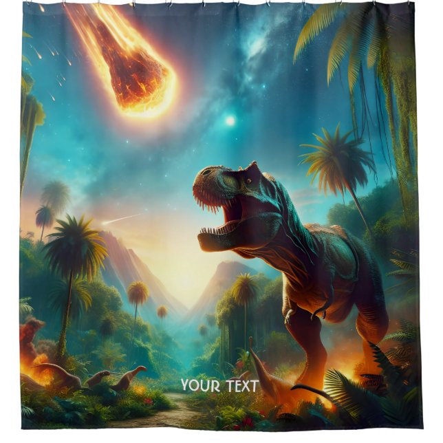 Cortina Para Box Fantasy Cute Meteor Assustado T-Rex (Frente)