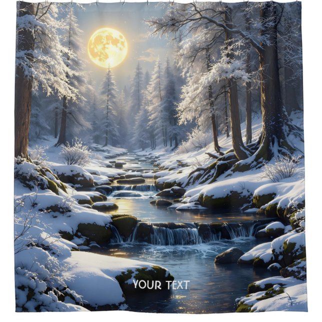 Cortina Para Box Fantasy Cute Moon Winter Forest (Frente)