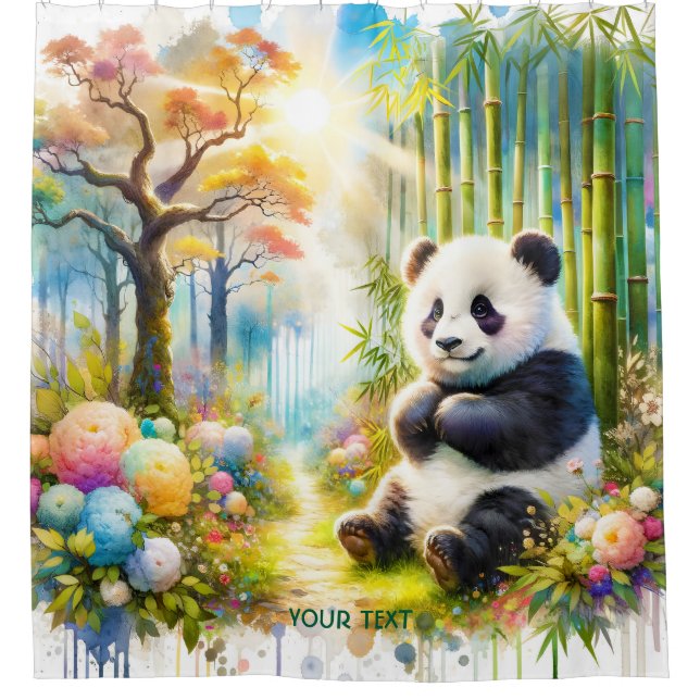 Cortina Para Box Fantasy Cute Panda Bamboo Forest (Frente)