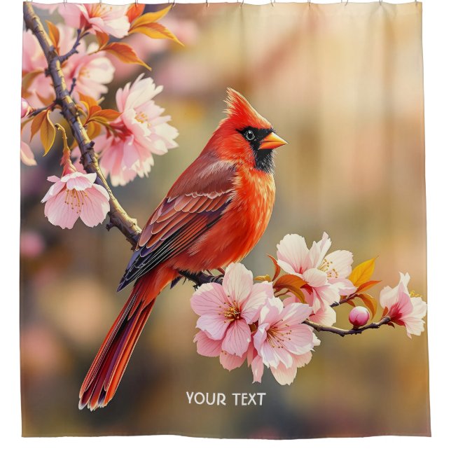 Cortina Para Box Fantasy Cute Red Bird Cherry (Frente)