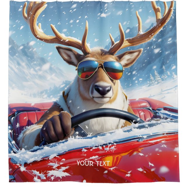 Cortina Para Box Fantasy Cute Reindeer Car Winter (Frente)