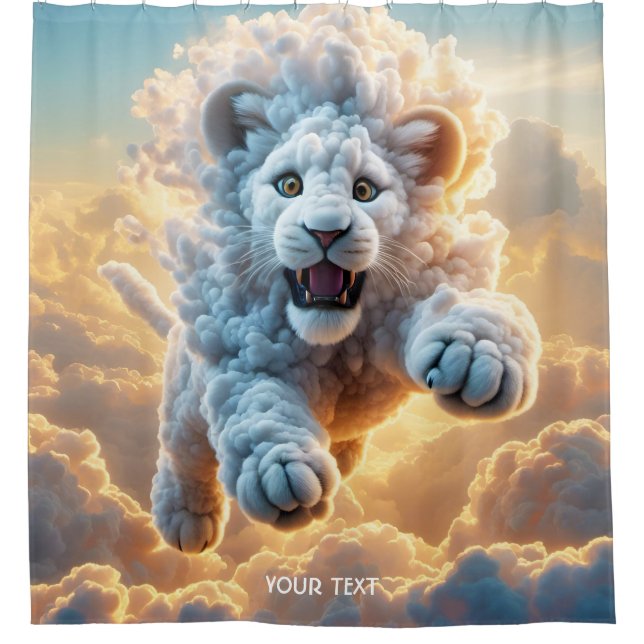 Cortina Para Box Fantasy Cute Vivid Pulando Lion Cloud (Frente)