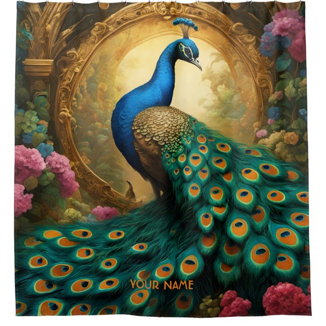 Cortina Para Box Fantasy Cute Vivid Romantic Peacock Retrait (Frente)