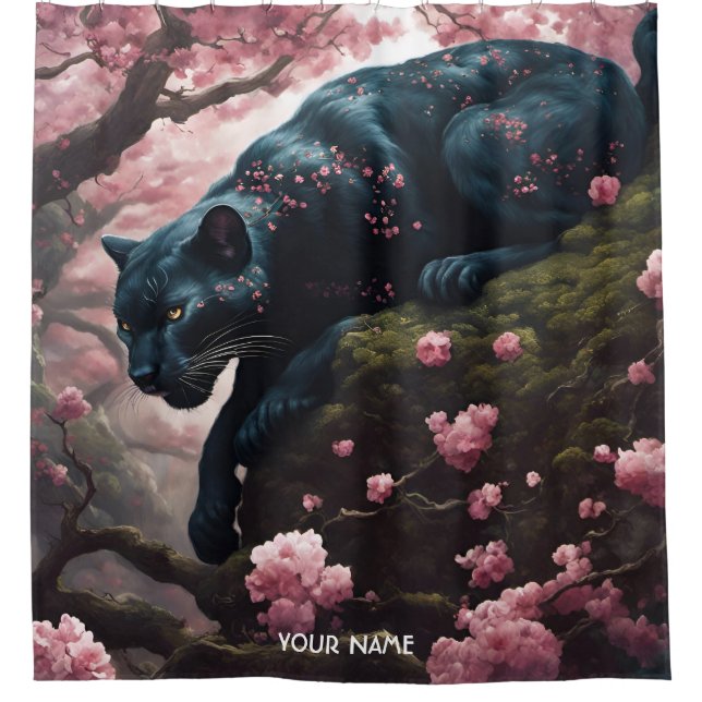 Cortina Para Box Fantasy Cute Vivid Romântico Panther Retrato (Frente)