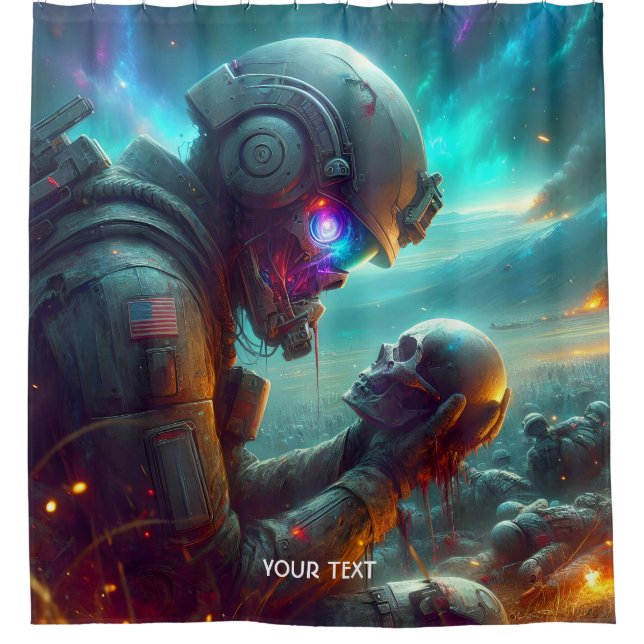 Cortina Para Box Fantasy Cute Warrior Space Mourning (Frente)