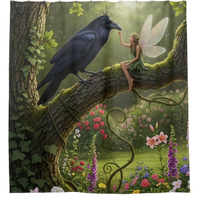 Cortina Para Box Fantasy Garden Fairy Raven (Frente)