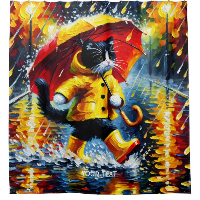 Cortina Para Box Fantasy Gato Bonito Boots Umbrella (Frente)