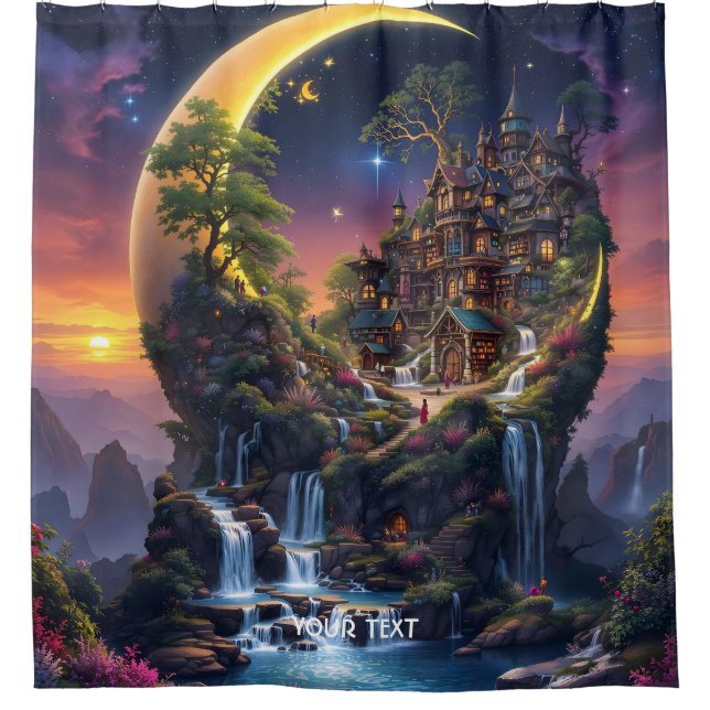 Cortina Para Box Fantasy Moon Waterfall Forest (Frente)
